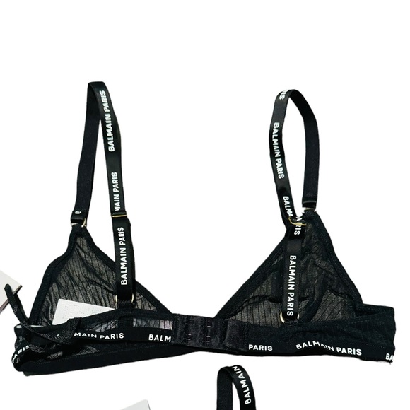 BALMAIN***Tulle Logo Strap Bra + Underwear Set***Sm. - Picture 8 of 12